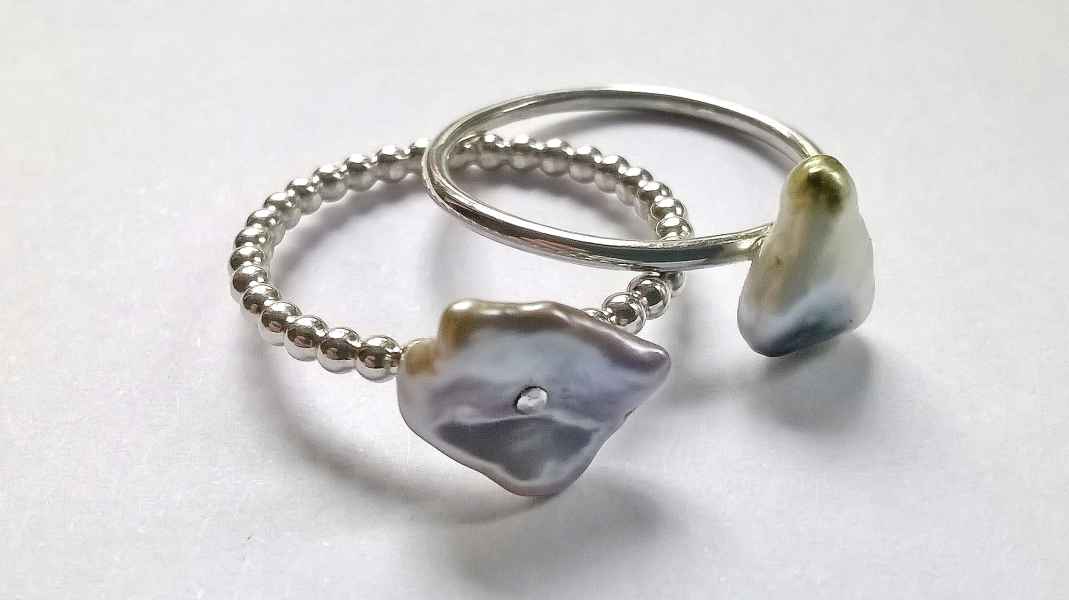 Ecofaire Tahiti-Keshi-Perlen, 925 Silber