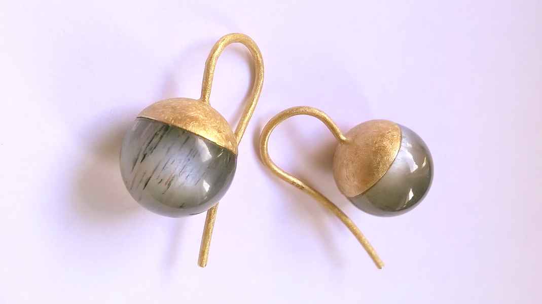 Finnischer Sonnen-/Mondstein, 585 Roségold